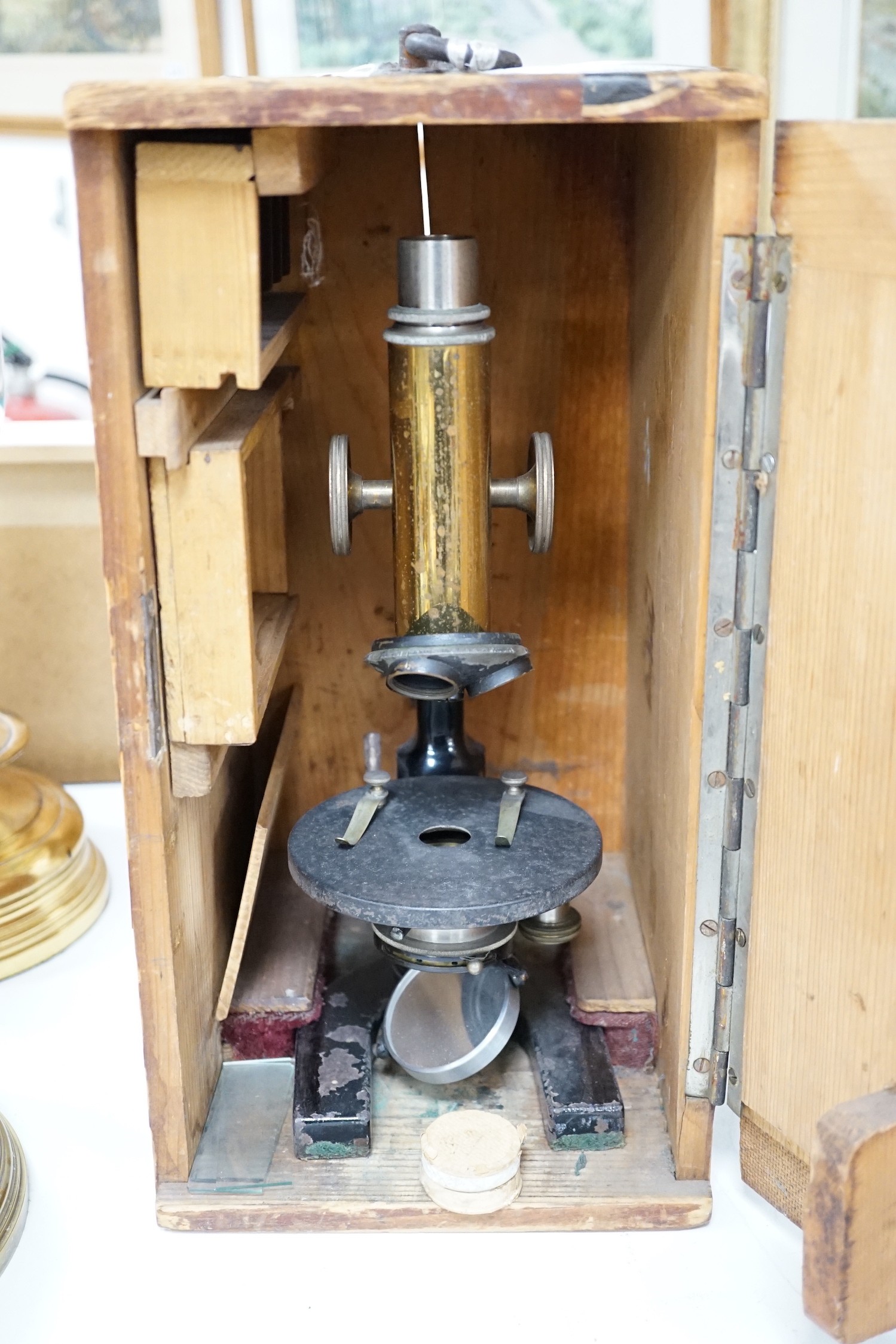 A Victorian cased microscope